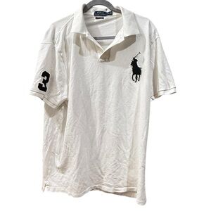Polo Ralph Lauren Big Pony Mens White Polo Shirt Size XXL Cotton Custom Fit